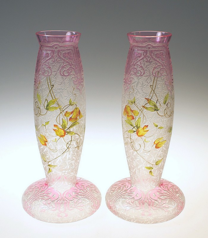 画像1: 【BACCARAT】バカラ　アール・ヌーヴォー花瓶一対 (1)