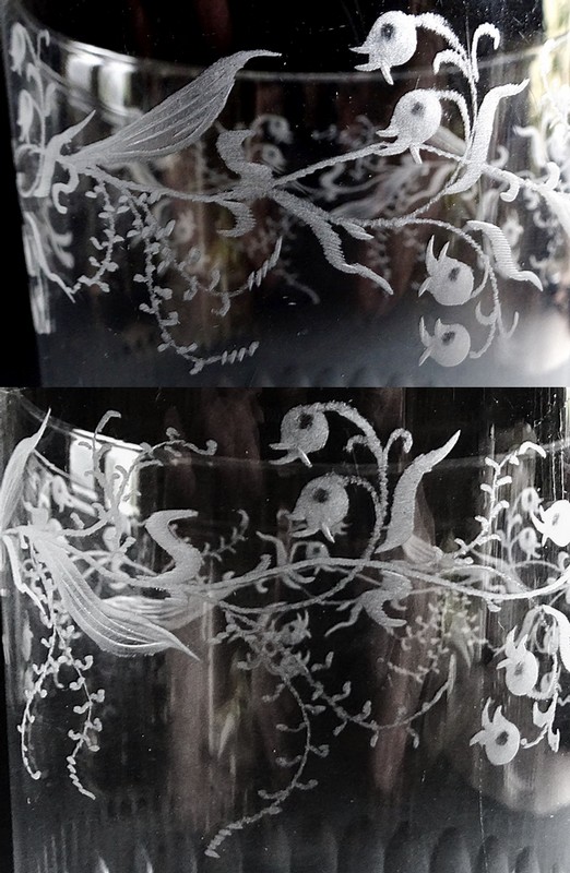 画像3:  鈴蘭文グラヴュールとカットの ゴブレ2客 (3)